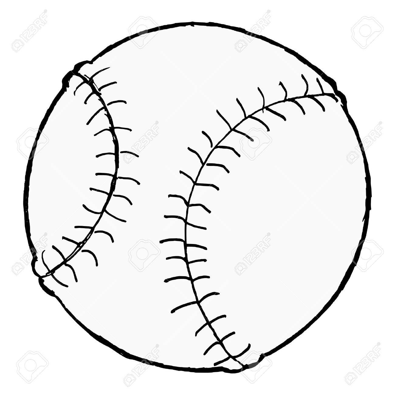 1300x1300 Hand Drawn, Cartoon Image Of Baseball Ball Royalty Free Cliparts
