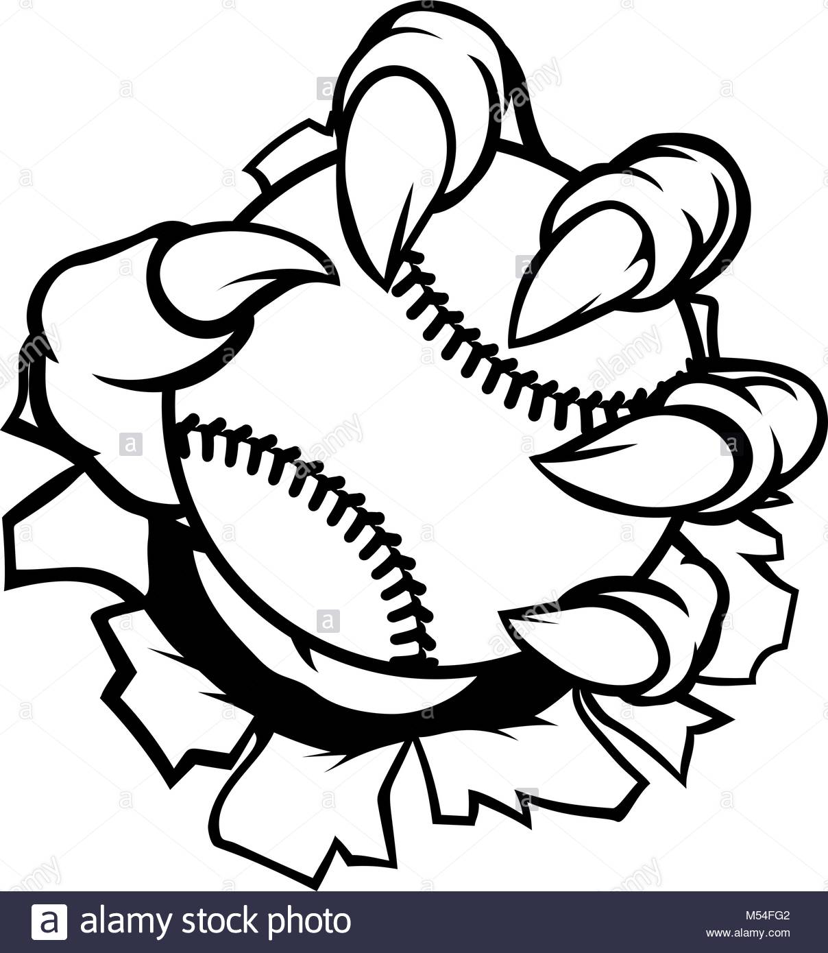 1208x1390 Monster Or Animal Claw Holding Baseball Ball Stock Vector Art