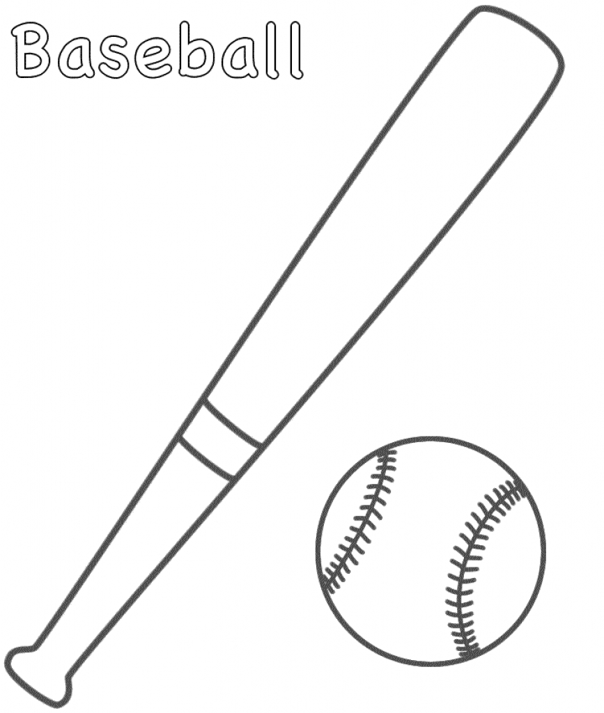 867x1024 Baseball Bat Coloring Page