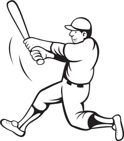 422x480 Baseball Batter Swinging Coloring Page Free Printable Coloring Pages