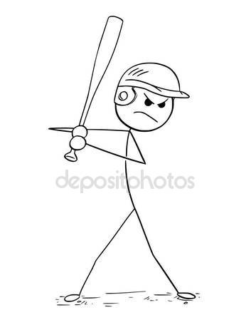 353x449 Cartoon Of Male Baseball Player Batter Stock Vector Ursus