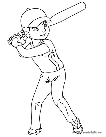364x470 Kid Baseball Batter Coloring Pages