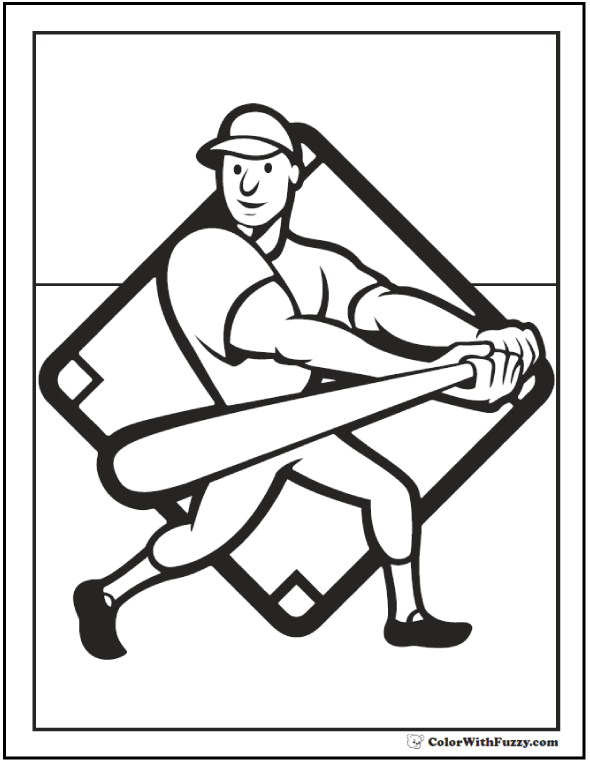 590x762 Baseball Coloring Pages Customize And Print Pdf