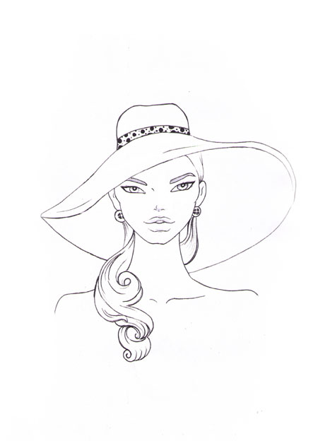 450x624 How To Draw A Fashion Hat I Draw Fashion