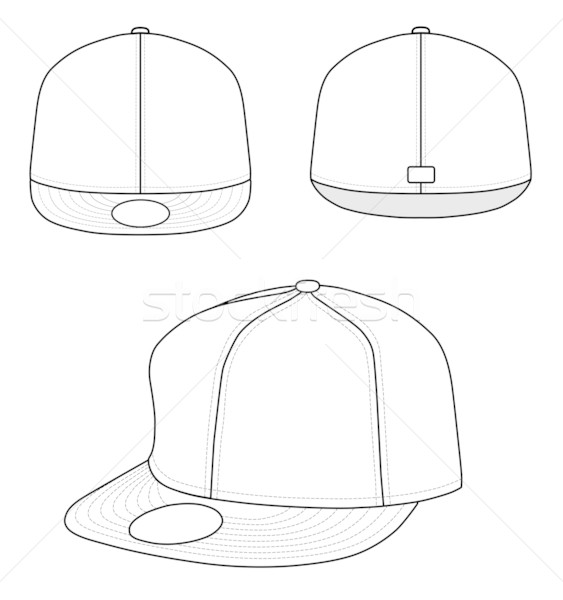 563x600 Rap Cap Outline Vector Illustration Ganna Rassadnikova (Arlatis