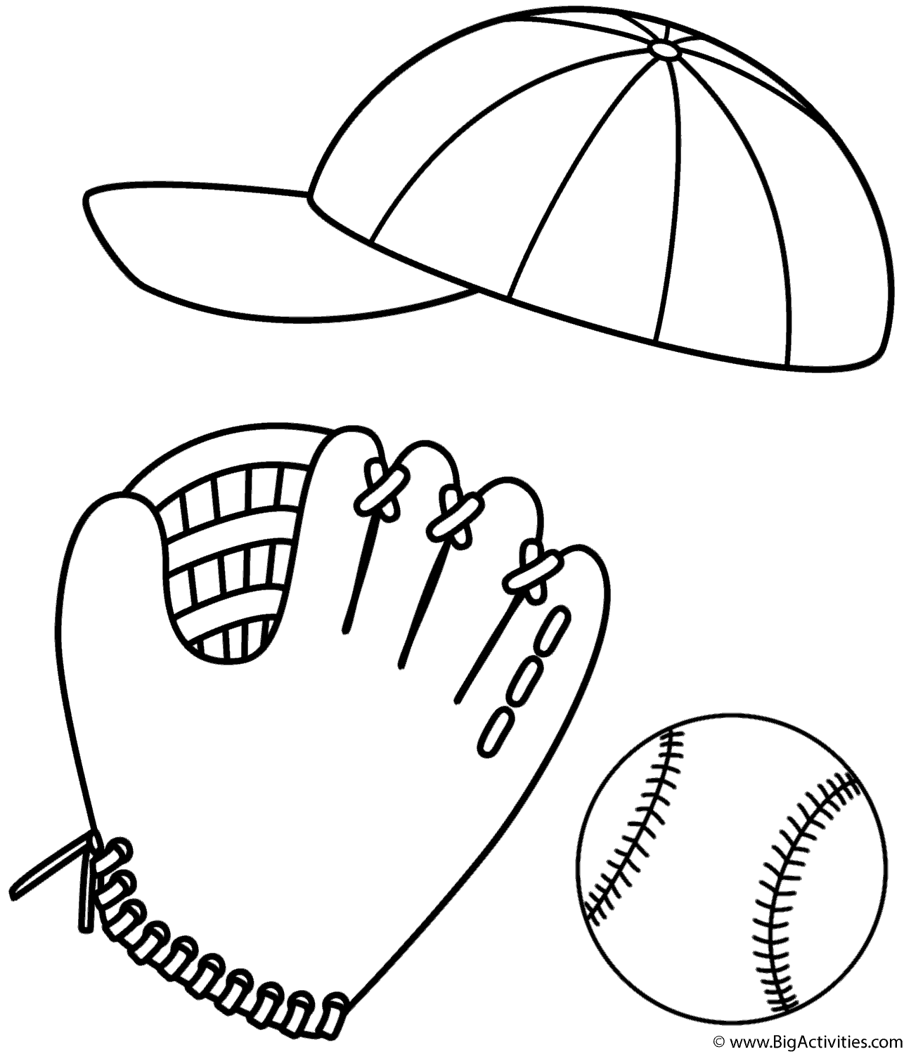 1296x1500 Baseball Cap, Glove And Ball