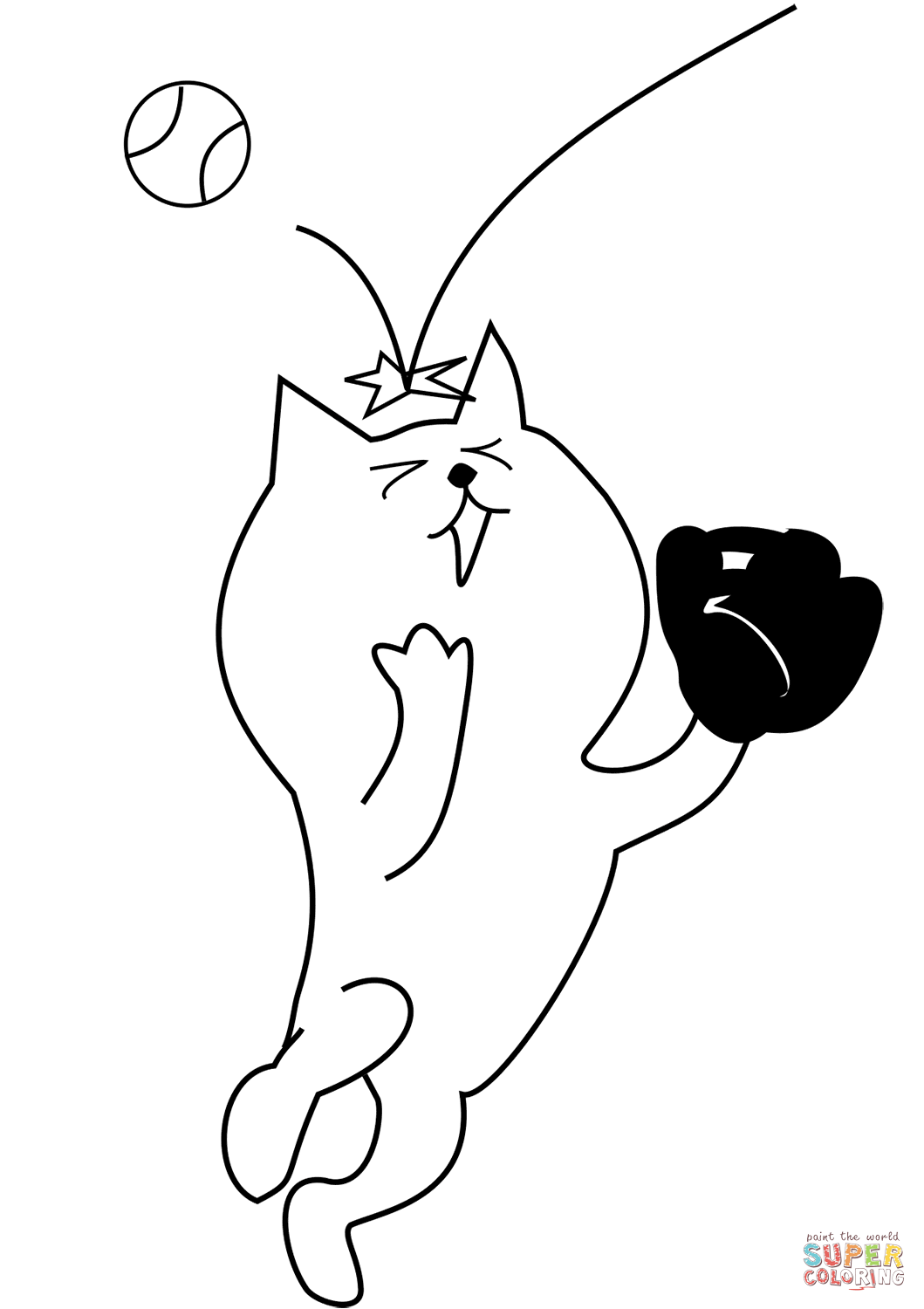 1059x1500 Cat As A Baseball Catcher Coloring Page Free Printable Coloring