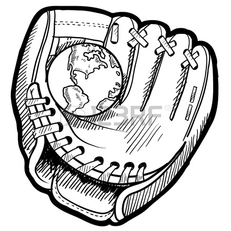 450x450 Line Drawings Of Baseball Pitcher And Batter. Stock Photo, Picture