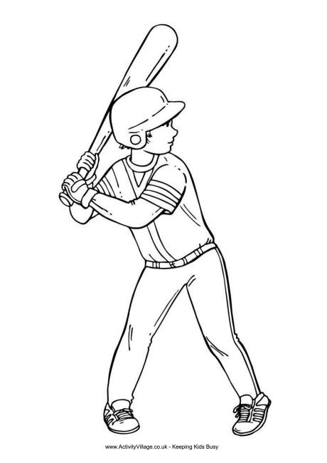 460x650 Baseball Boy Colouring Page 2