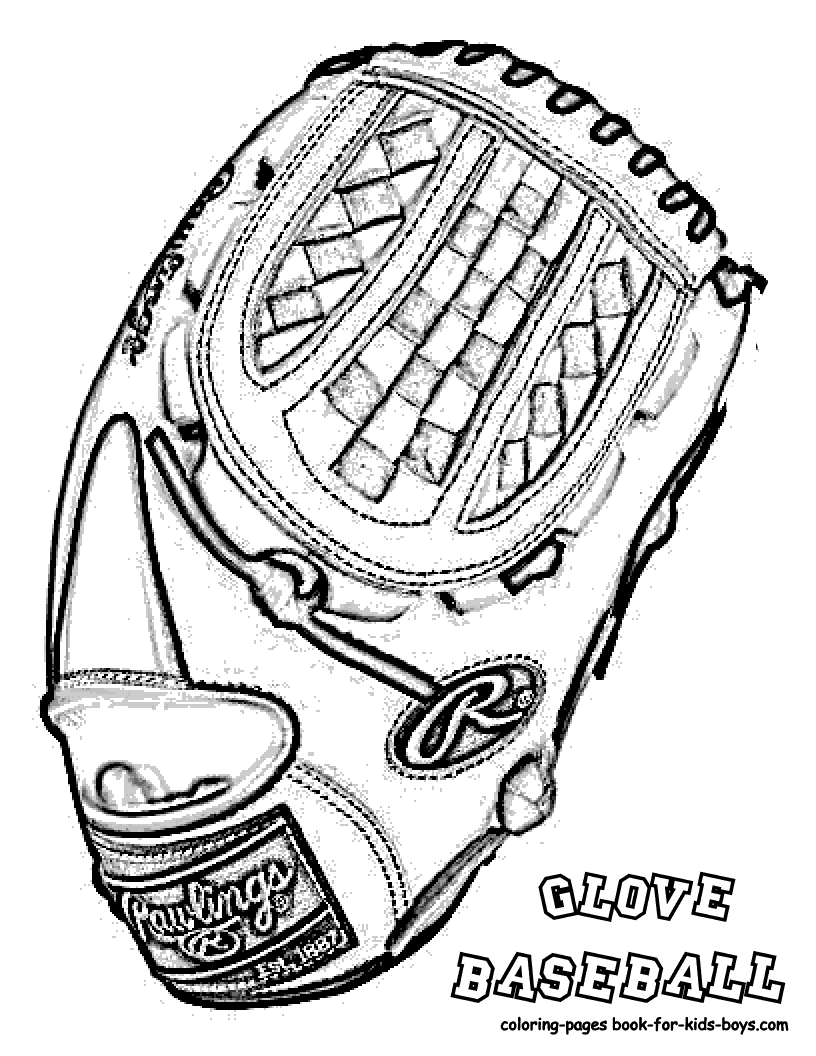 816x1056 Baseball Glove Coloring Page