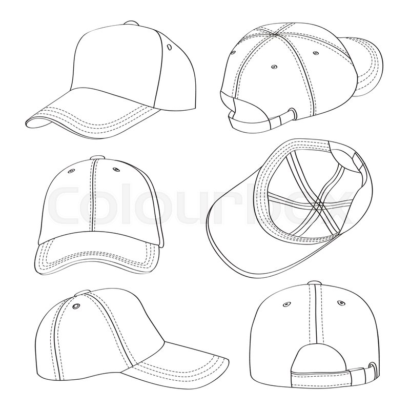 800x800 Baseball Cap Set. Vector Illustration Eps 10 Stock Vector