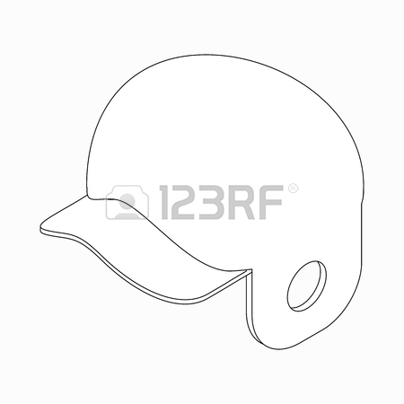 450x450 Baseball Helmet Icon. Flat Design. Vector Illustration. Royalty