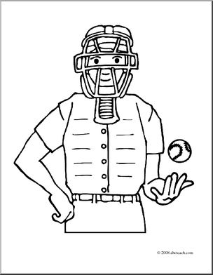 304x392 Clip Art Baseball Umpire (Coloring Page) I Abcteach