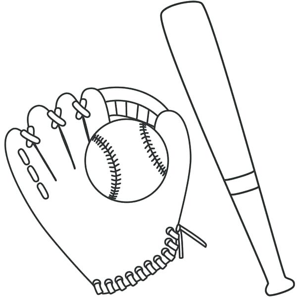 600x600 Baseball Glove Coloring Page Baseball Bat Coloring Page Adult