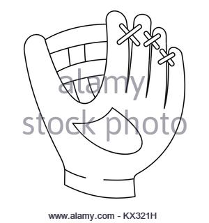 300x320 Baseball Player Icon, Outline Style Stock Vector Art