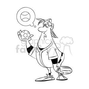 300x300 Royalty Free Baseball Pitcher Holding A Soccer Ball Black