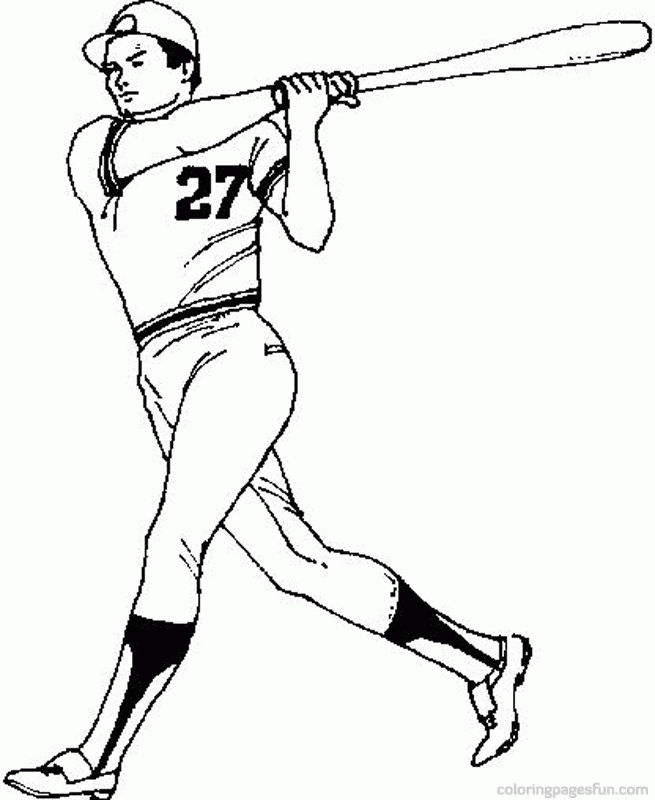 655x800 Baseball Player Coloring Page