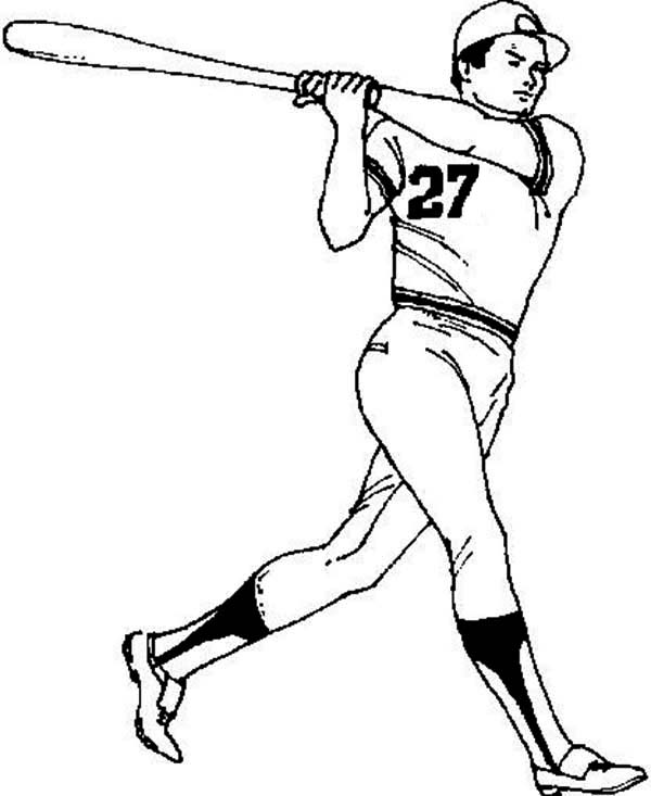600x733 Baseball Player Coloring Page