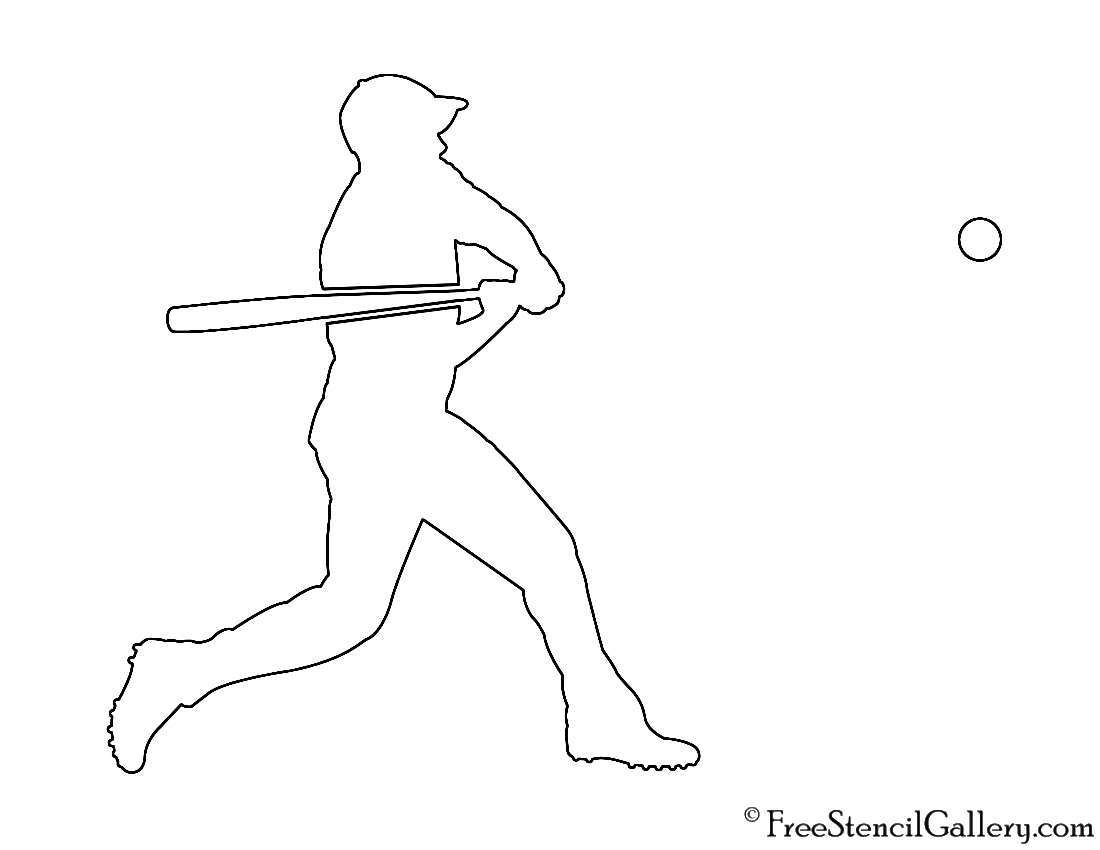 1100x850 Baseball Player Silhouette 01 Stencil Free Stencil Gallery