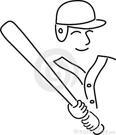 386x450 Simple Baseball Cartoon Drawings Cartoon Baseball Player Ai Stock