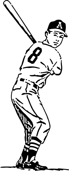 240x595 Baseball Player Clip Art