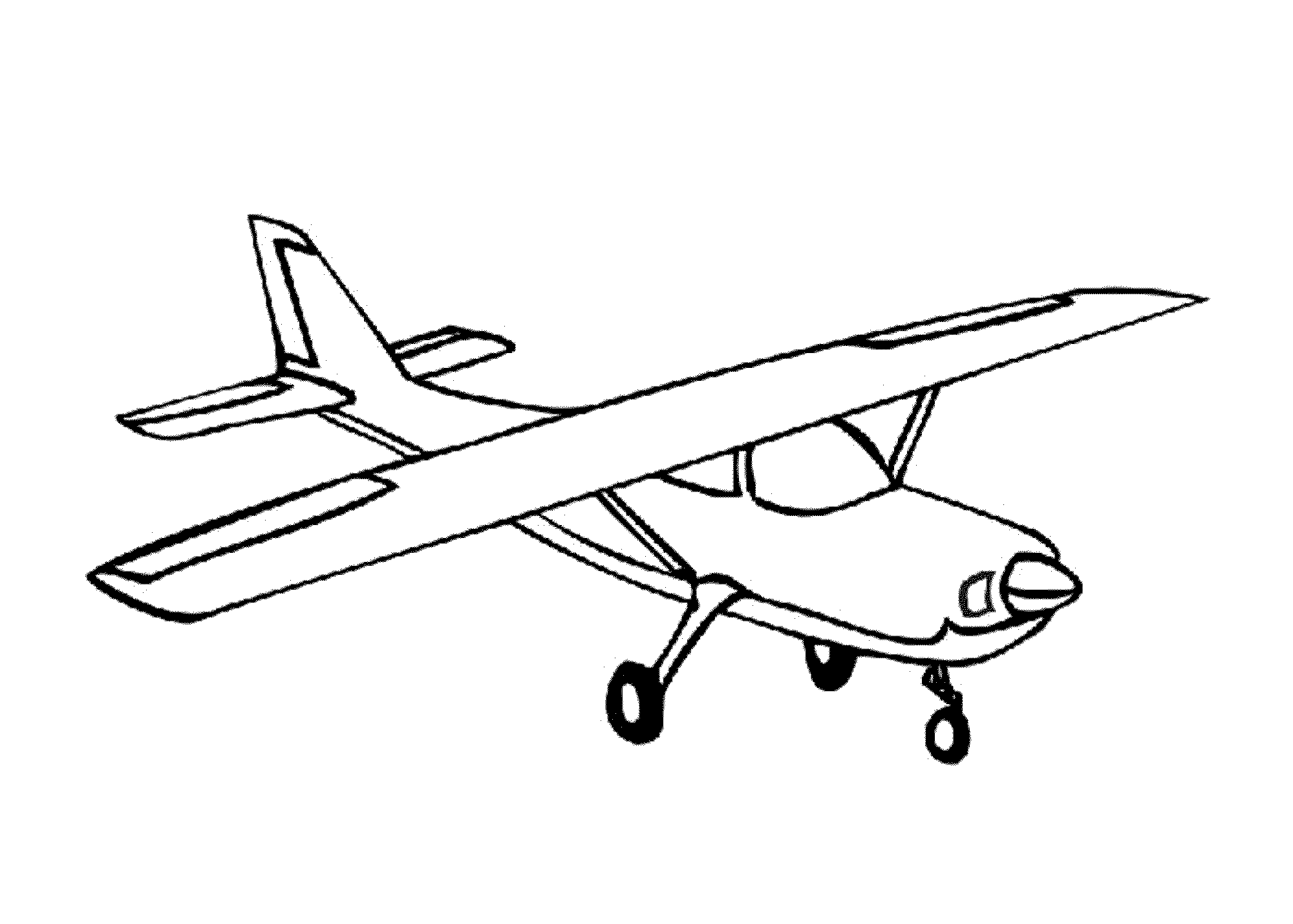 2000x1429 Simple Airplane Coloring Pages