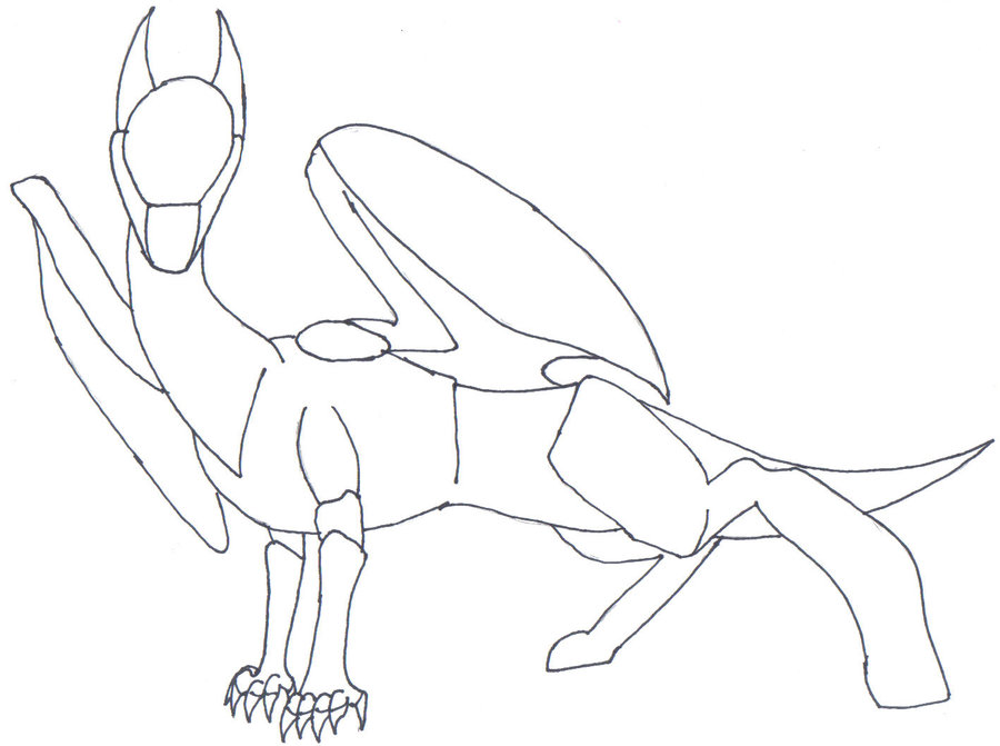 900x671 Basic Dragon Lineart By Fierysurferchick