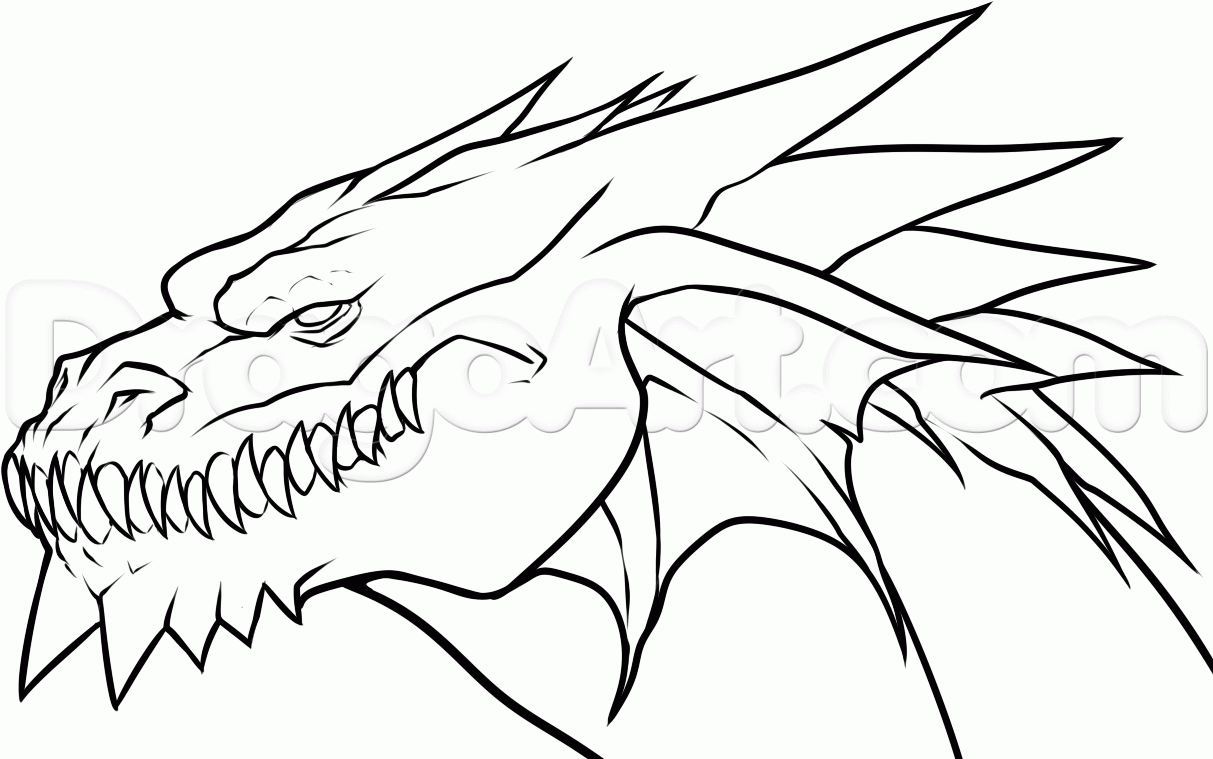 1213x759 How To Draw Dragons How To Draw A Dragon Head, Step By Step