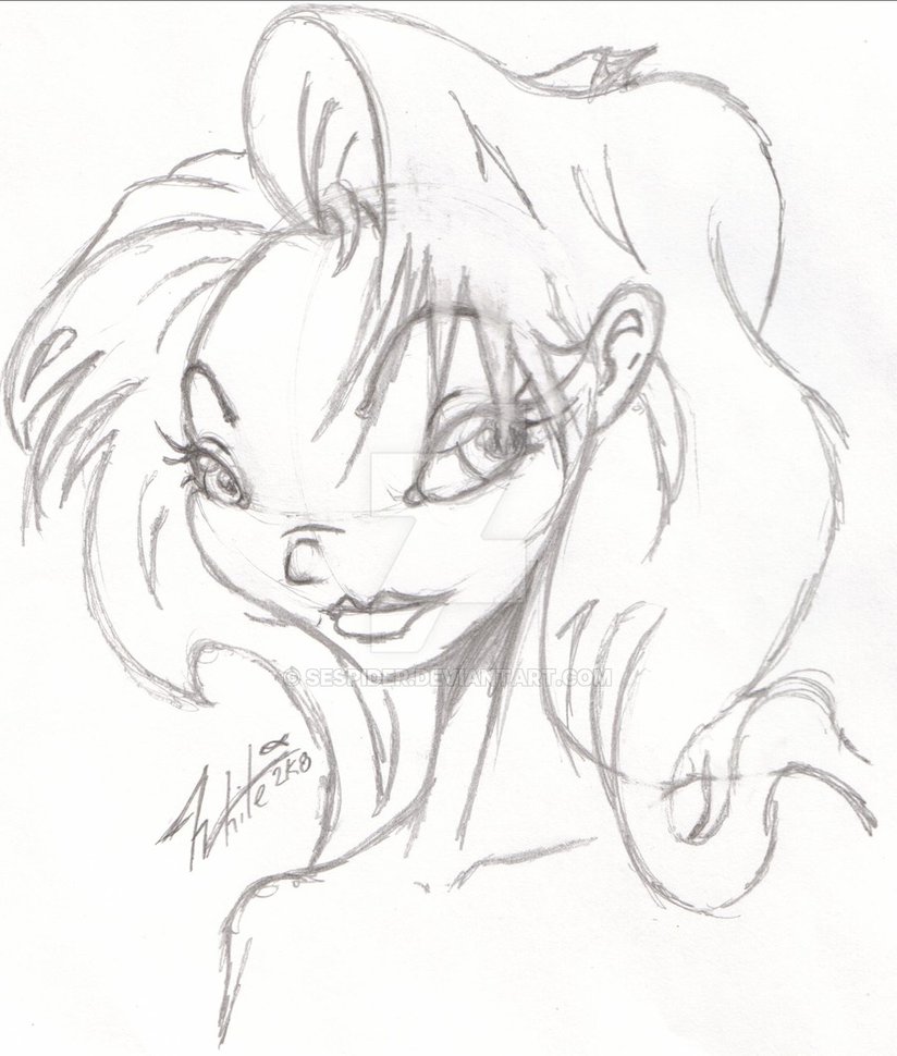 824x970 How To Draw A Basic Girls Head By Sespider