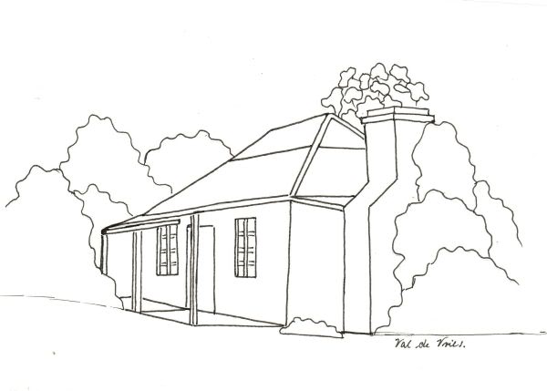 600x429 Penwork Cottage On Porcelain Tile. Artchat