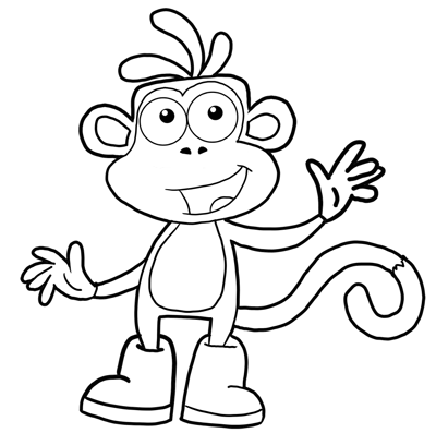 400x397 How To Draw Boots The Monkey From Dora The Explorer Drawing Lesson
