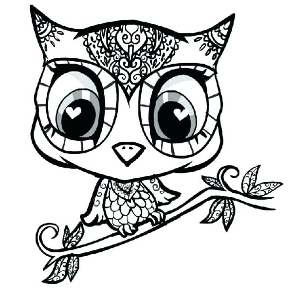 600x607 Coloring Pages Cartoon Characters Picture Of Owl On Simple Owl