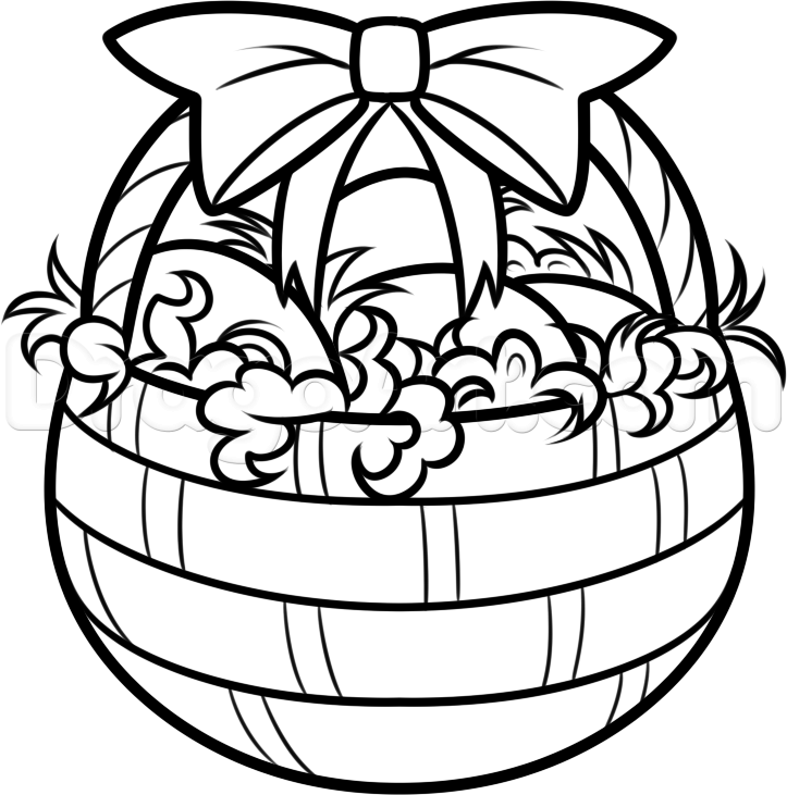 723x731 Easter Basket Drawing Happy Easter Easter Baskets