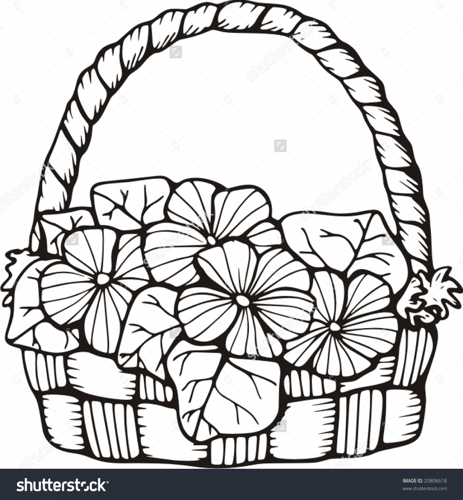 949x1024 Flower Basket Drawing