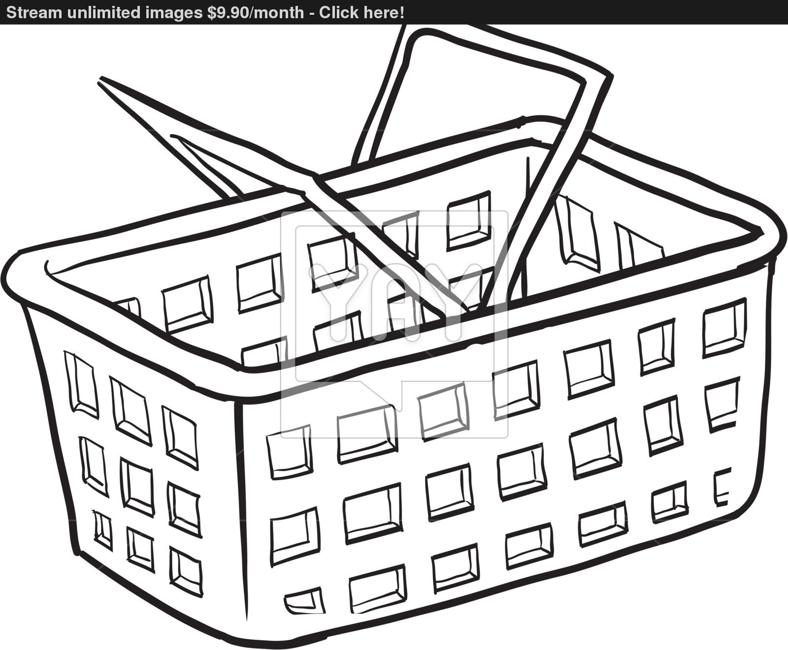 1600x1321 Shopping Basket Sketch Vector