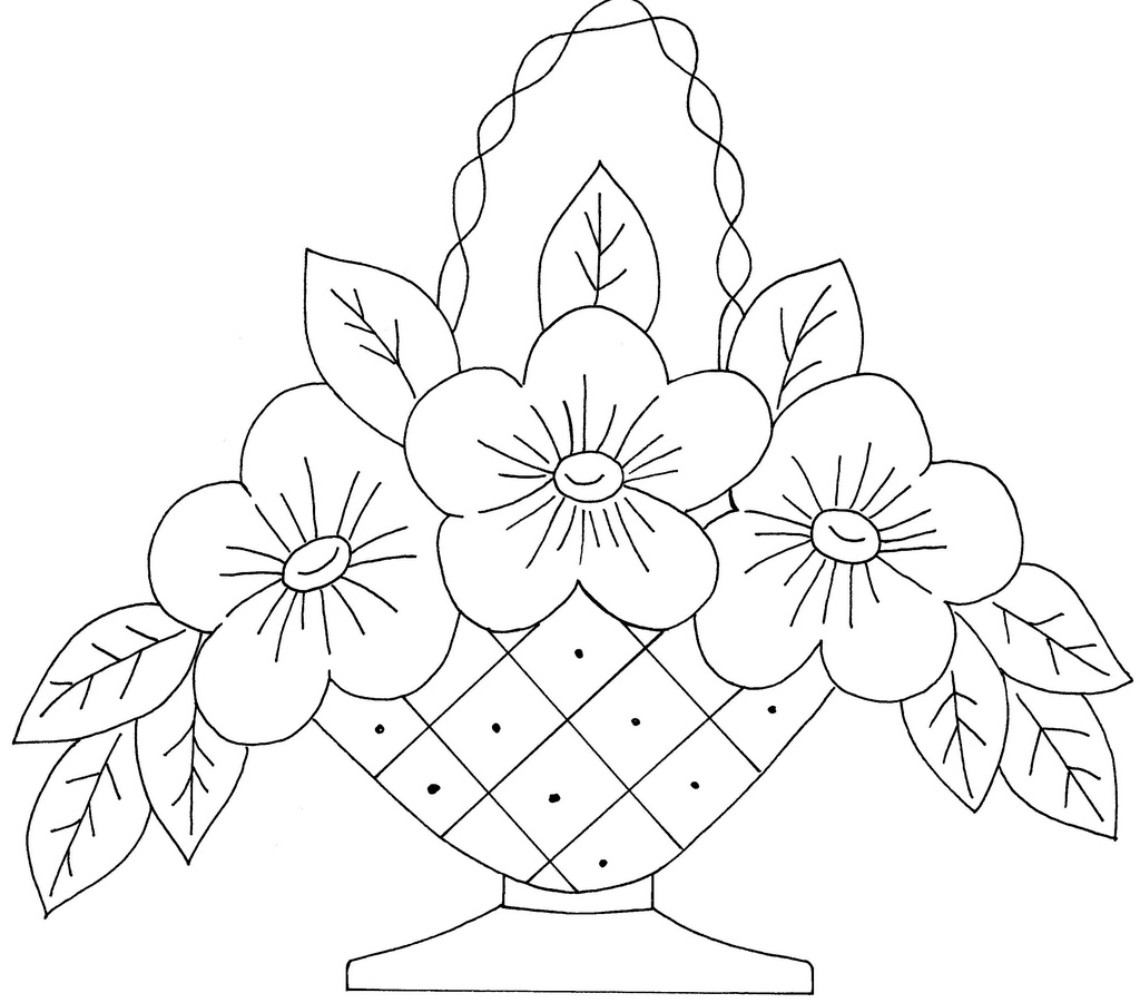 1024x901 Flower Basket For Drawing Basket Of Flower Drawings Easy Drawing