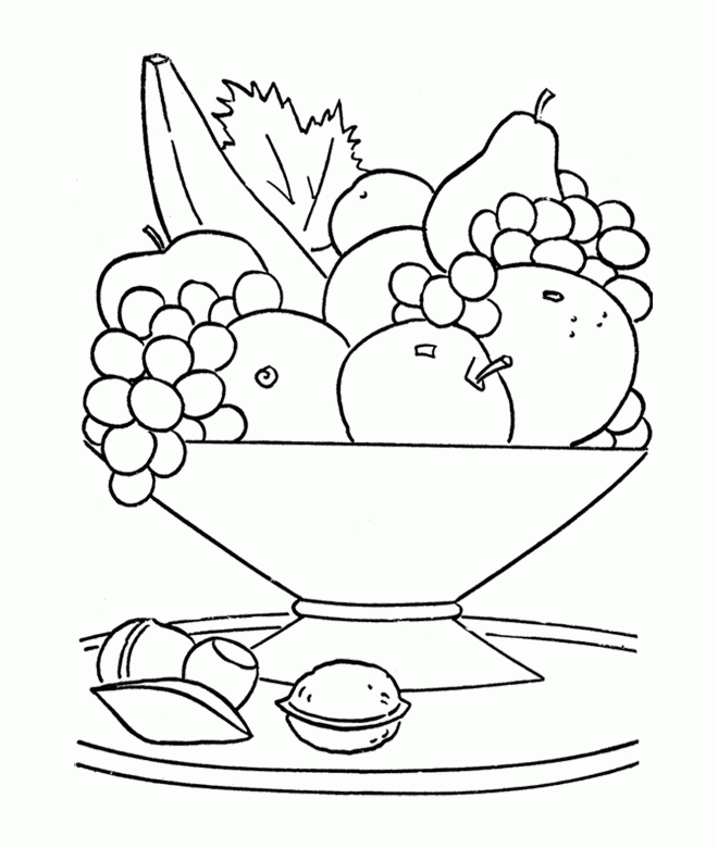 660x780 Fresh Fruit In The Basket Coloring Page For Kids