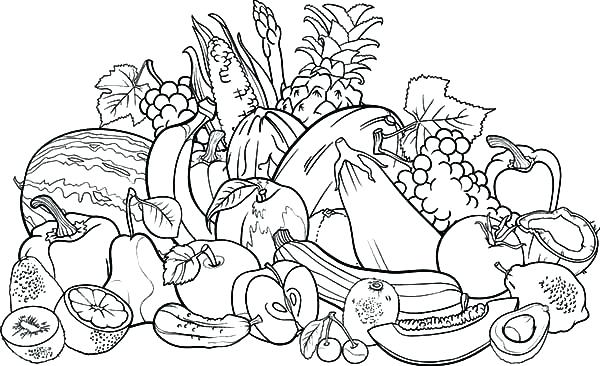600x366 Fruit Basket Coloring Pages Slavyanskiy.club