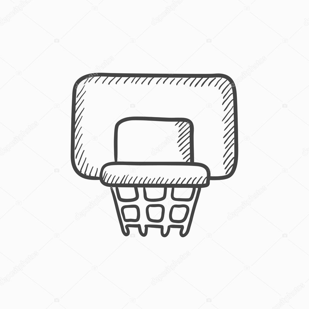 1024x1024 Basketball Hoop Sketch Icon. Stock Vector Rastudio