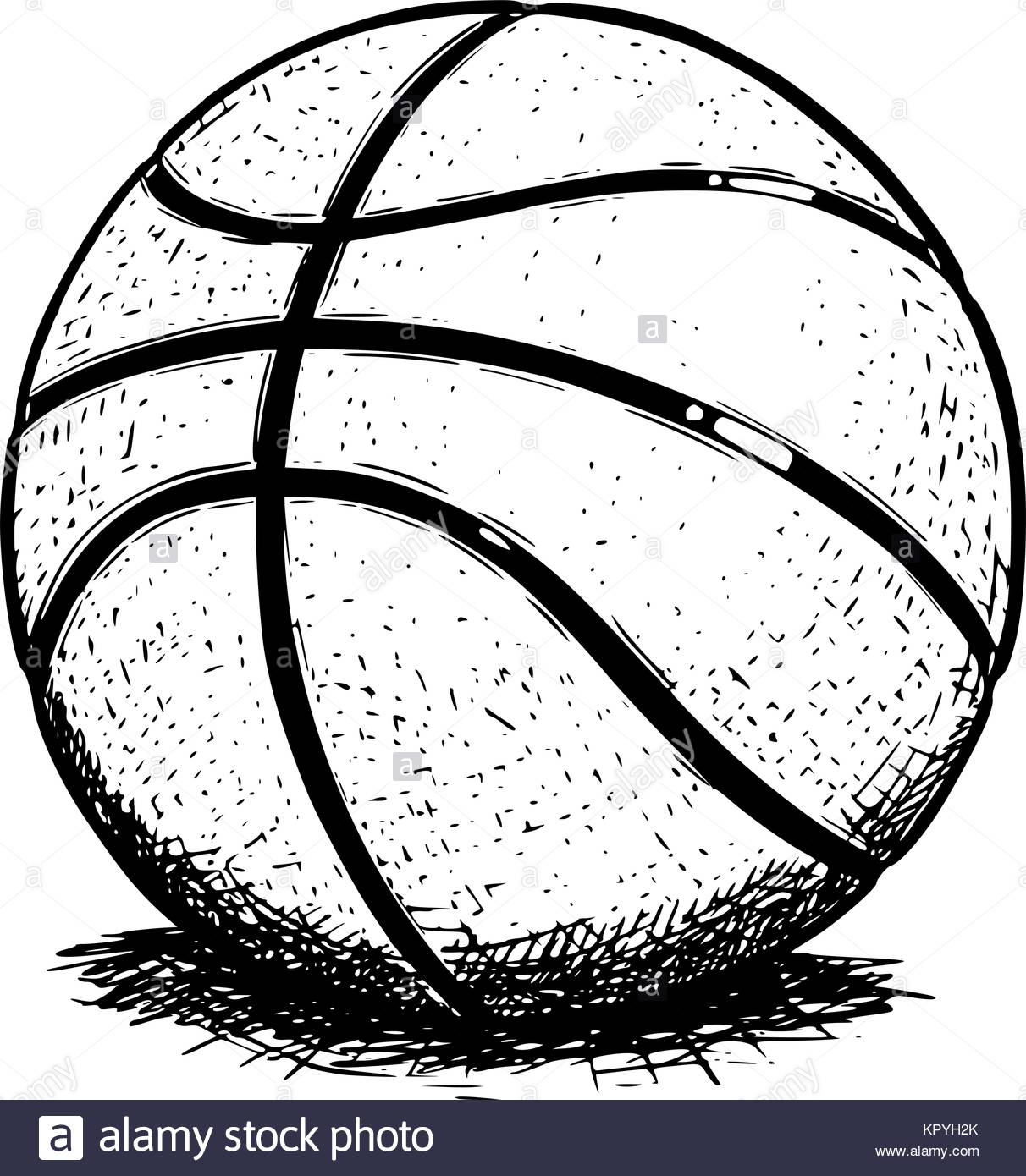 1212x1390 Vector Hand Drawing Drawn Illustration Of Basketball Ball Stock