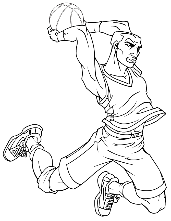 670x867 Cool Basketball Cartoon For Teenagers Coloring Page H Amp M