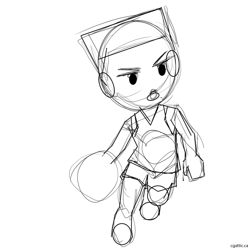 1000x1000 Cartoon Basketball Player Drawing In 4 Steps With Photoshop