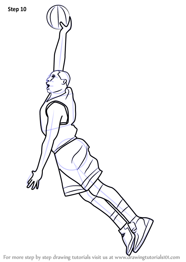 600x846 Learn How To Draw Basketball Player (Other Occupations) Step By