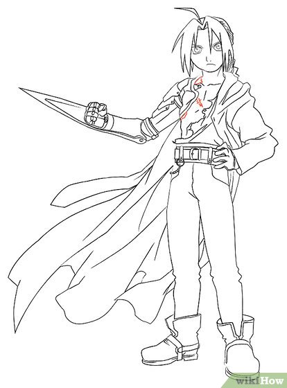 414x560 How To Draw Full Metal Alchemist Characters 12 Steps