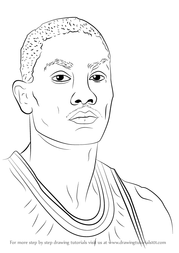 596x842 Learn How To Draw Derrick Rose (Basketball Players) Step By Step