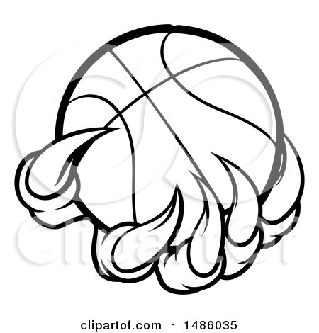 450x470 Clipart Of Blacknd White Monster Or Eagle Claws Holding
