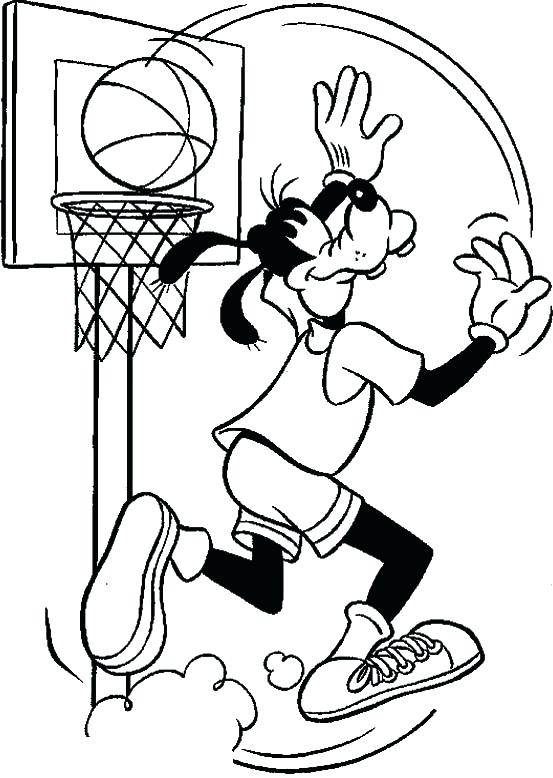 553x778 Basketball Color Page Goofy Playing Basketball Coloring Page
