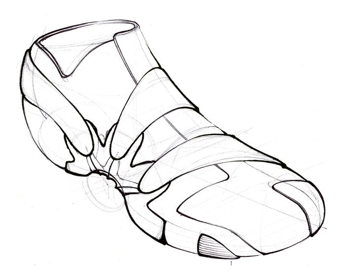 736x568 Pencil Line Drawing Of A Shoe
