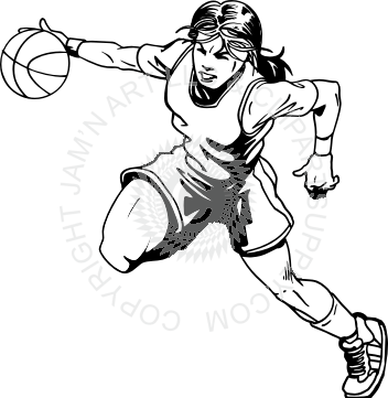 352x361 Basketball Player In Black And White