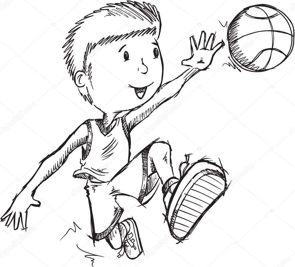1023x925 Basketball Player Sketch Stock Vector Misterelements